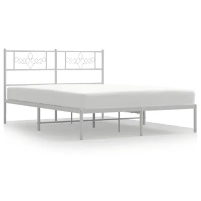 Produktbild von vidaXL Bettgestell mit Kopfteil Metall Weiß 140x190 cm