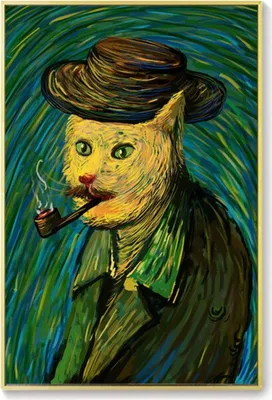 Produktbild von TPFLiving Kunstdruck LW-801 (OHNE RAHMEN) Poster - Leinwand - Wandbild - Hochauflösender Giclée-Druck, langlebig und hochwertig - Van Gogh - Die Katzen - Größe: 70x100cm
