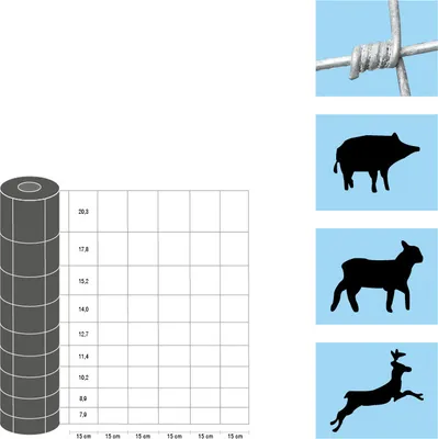 Produktbild von Weidezaun / Knotengeflecht Taurus superschwer, Rollenlänge: 50 m, Kantendrähte: ø 4 mm, Draht: ø 3 mm - Höhe: 120 cm