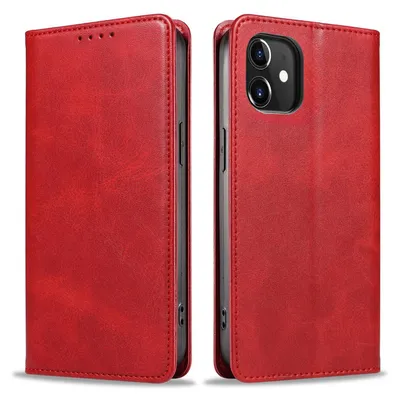 Produktbild von Handyhülle für Apple iPhone 11 Kunstleder Flip Cover Hülle Handytasche Case Kartenfach Farbe: Rot