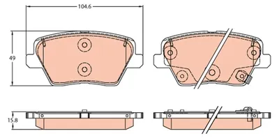 Produktbild von TRW Bremsbeläge Satz Hinten für HYUNDAI i30 Schrägheck (PDE, PD, PDEN) GDB2319