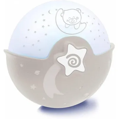 Productafbeelding van Nachtlampje baby sterrenhemel projector - Met klem voor babybedje - Geluidssensor - Ecru
