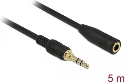 Productafbeelding van Delock 85590 DELOCK Verlängerung Klinke 3.5mm 3Pin St > Bu 5.0m schwarz