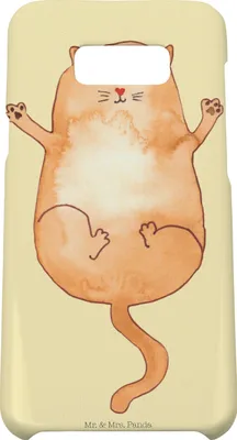 Produktbild von Mr. & Mrs. Panda Samsung Galaxy S8 plus Handyhülle  Katze Umarmen - Gelb Pastell - Geschenk, Mieze, Cover, Hülle, Katzen, Cats, Cat, Familie, Handy, Case