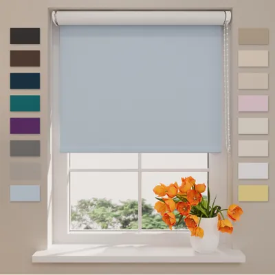 Produktbild von DTCH® Verdunkelungsrollo 60 x 190 cm Babyblau, Größen von 40 bis 240 Breite, Ohne Bohren möglich