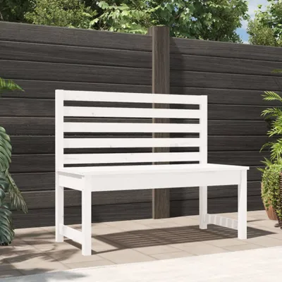 Produktbild von Gartenbank Weiß 109 cm Massivholz Kiefer , Gartenbänke Design 2024