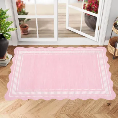 Immagine prodotto di Tappetino per l'ingresso, dimensioni 60 x 100 cm, lavabile, antiscivolo, color rosa