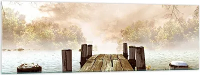 Produktbild von Bilder auf glas - Illustration herbst landschaft bäume - 160x50cm - Glasbilder - Wandbilder - Kunstdruck - Wanddekoration aus Glas - Glas Bilder - Wandbild auf Glas - GAB160x50-2394