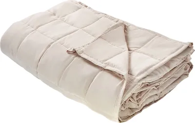 Obrázok produktu pre BELIANI Záťažová prikrývka béžová polyesterová tkanina výplň sklenené guľôčky obdĺžniková 135 x 200 cm 8 kg