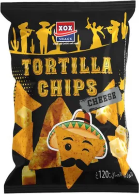 Produktbild von XOX Tortilla Chips Cheese Maischips mit Käsegeschmack Packung 120g