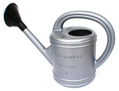 Gartengießkanne 5 l, silber, Metall/Kunststoff
