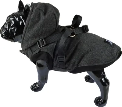 Image de Manteau pour chiens avec ceinture Veste d'hiver Vêtements pour chiens Vestes grises, Taille:L
