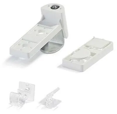 Produktbild von Interdeco Klemmträger / Klemmbefestigung für Caféhausstangen und Vitragestangen Weiß, Pack. 2 Stück