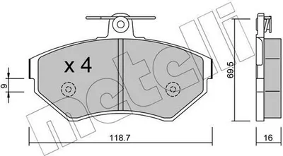 Produktbild von METELLI Bremsbeläge Satz Vorne Bremsklötze für VW GOLF III (1H1) 22-0215-1