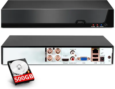 Productafbeelding van Beveiligingscamera DVR - 4-kanaals 5MP DVR - 500 GB Opslag - Bedraad - Nachtzicht
