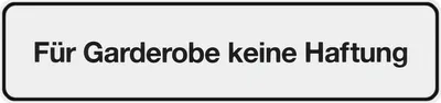 Produktbild von Klebeschild Für Garderobe keine Haftung" 200x48 mm"