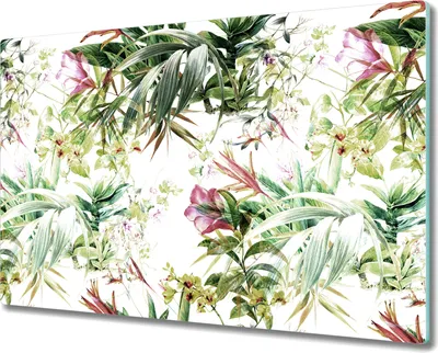 Produktbild von Glas-Herdabdeckplatte Glaskeramikkochfeld-Abdeckung Spritzschutz - 80x52 cm - Tropisch Abstrakte