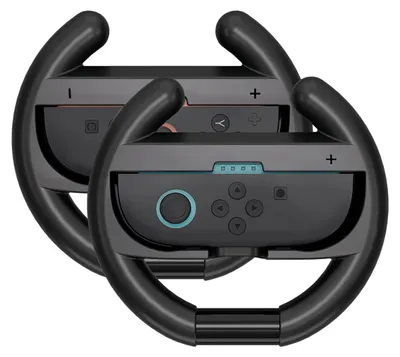 Immagine prodotto di Hurtel Nintendo Switch 2 Joy-Con Volante da corsa, confezione da 2, nero