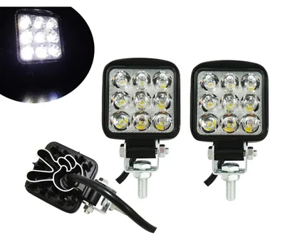 Obrázek produktu pro Sada 2 čtvercových mini LED světlometů, 27 W – denní svícení, LED žárovky,