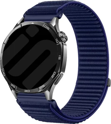 Produktbild von Nylon-Wellenarmband für Smartwatch/Uhr 22mm (dunkelblau) – Strap-It Ersatz Armband mit Klettverschluss, atmungsaktiv & kompatibel mit Samsung Galaxy Watch, Huawei Watch GT, Xiaomi Amazfit uvm.
