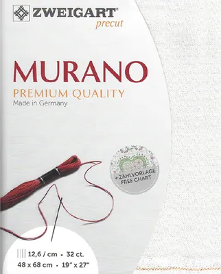 Obrázek produktu pro Počítací látka MURANO Zweigart Precut 32 ct. 3984 barva 11 bílá kosatcová, vyšívací látka pro vyšívání 48x68 cm
