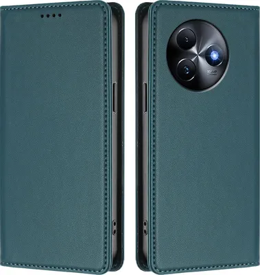 Image de Etui en cuir pour itel S24, étui magnétique en cuirPolyuréthaneavec support Vert