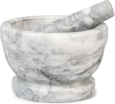 Produktbild von Mörser aus Marmor - weiß - 18 cm