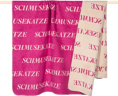 Produktbild von Pad Wohndecke Letters pink 'schmusekatze' 150 x 200 cm Baumwollmischung