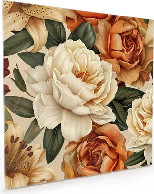 Produktbild von Küchenrückwand Spritzschutz Glas mit Motiv Blumenpracht 40 x 40 cm