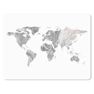 Produktbild von MuchoWow® Mauspad Mousepad Weltkarte - Farbe - Grau 40x30 cm - Mousepads - Maus Mat - Pad - Mausunterlage - Anti Rutsch