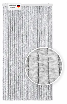 Produktbild von Flauschvorhang 100x200cm hellgrau-weiß, Fliegenschutz, Türvorhang