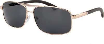 Produktbild von Polarisierte Sportliche Herren Sonnenbrille Bikerbrille Pilotenbrille 8257 Gold Rahmen