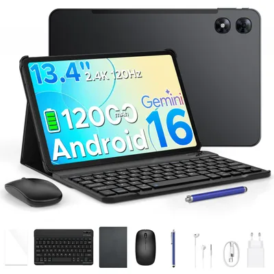 Produktbild von P13 Pro 4G LTE Dual-SIM Tablet  Android 16, 13.4" 2.4K+120Hz, 48GB(12+36)RAM+256GB ROM(2TB TF),12000mAh,Widevine L1,Gemini AI–mit Tastatur,Maus,Stift