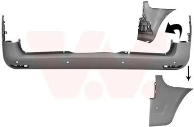 Produktbild von VAN WEZEL Heckstoßstange Stoßfänger Hinten passend für MERCEDES-BENZ VITO Kasten (W447) VITO Tourer (W447) VITO Mixto (W447)