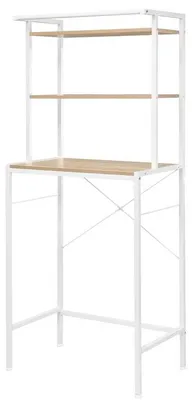Produktbild von Famanu Waschkasten - Metall und Holz - 3 Regalböden - 1 Haltestange - 67 x 40 x 162 cm