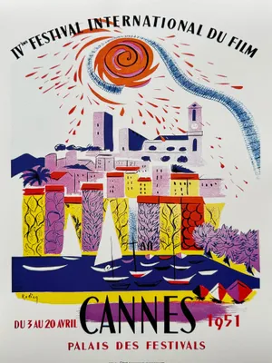 Image de Festval de Cannes - 1951 - Rodicq - 30x40cm Affiche Poster