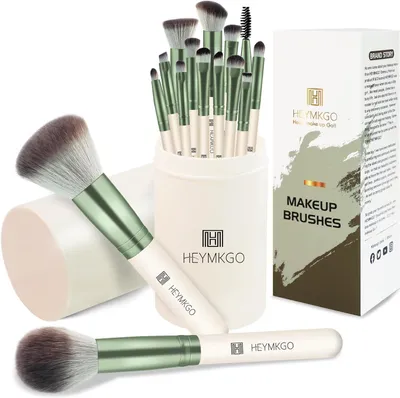 Produktbild von Make-up Pinsel Set, 15-teilig, synthetische Borsten, inklusive Kabuki Pinsel, für professionelle Anwendung