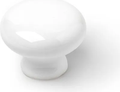 Zdjęcie produktu dla Blister z 4 okrągłymi porcelanowymi gałkami do mebli biały mod.821 ø35mm rei
