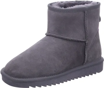 A single gray boot is shown against a white background.