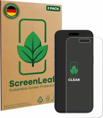 Produktbild von 2x ScreenLeaf Schutzfolie für Apple iPhone Air nachhaltiger Displayschutz Display Schutz Folie Klar Transparent