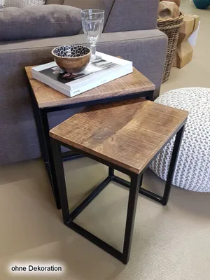 Zdjęcie produktu dla Stolik kawowy zestaw 2 stolików do salonu Dallas czarny