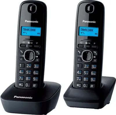 Produktbild von Panasonic KXTG1612JTW DECT Schnurlostelefon Dual Base Wandmontagebuchse Schwarz Weiß
