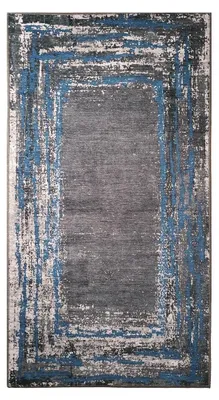 Teppich 80x150 cm, Polyester, Schwarz, maschinenwaschbar