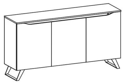 Produktbild von Design Möbel Hotel Anrichte Modern Kommode Schrank Kommoden Holz Regal 3 Türen