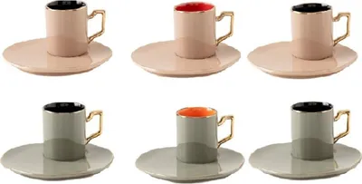 Image de Schäfer 12pcs. Mokka Set Service à café 90ml Gris & rose