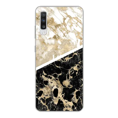 Produktbild von MuchoWow® Handyhülle Schutzhülle Hülle für Samsung Galaxy A70 Marmor - Schwarz und Gold - Schick Silikon Softcase Handy Hülle - Schutzhaube