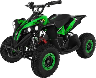 Produktbild von Elektro-Kinderquad Reneblade - Mini-Quad mit 1000 Watt - Federung - Scheibenbremsen - Drosselbar - LEDs - Ab 6 Jahren - Bis 65 Kg (Schwarz/Grün)