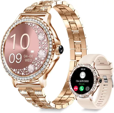 Produktbild von Damen Smartwatch mit Telefonfunktion 1.3" HD Touchscreen 120+ Sportmodi Fitness Uhr mit Herzfrequenz Blutdruck SpO2 & Schlafmonitor