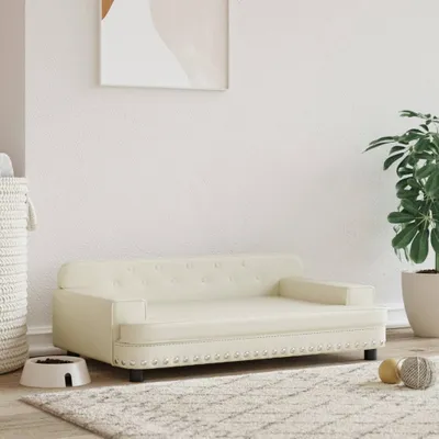 Produktbild von The Living Store Hundebett Creme 90x53x30 cm Kunstleder