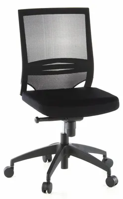 Produktbild von hjh OFFICE Profi Bürostuhl PORTO ECO Ergonomischer Schreibtischstuhl ohne Armlehnen Stoff / Netzstoff Schwarz Drehstuhl für Büro, Zuhause